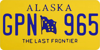 AK license plate GPN965