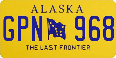 AK license plate GPN968
