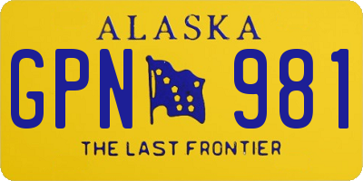 AK license plate GPN981