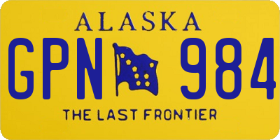 AK license plate GPN984