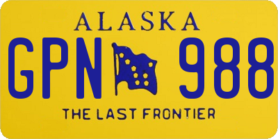 AK license plate GPN988