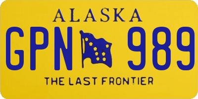 AK license plate GPN989
