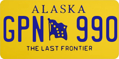 AK license plate GPN990