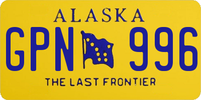 AK license plate GPN996