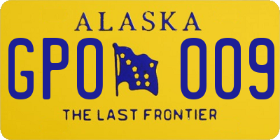 AK license plate GPO009