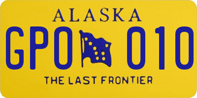 AK license plate GPO010