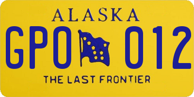 AK license plate GPO012