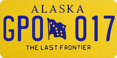 AK license plate GPO017
