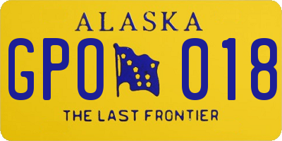 AK license plate GPO018