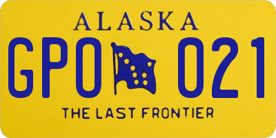 AK license plate GPO021