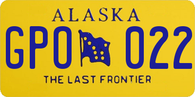 AK license plate GPO022