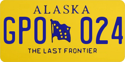 AK license plate GPO024