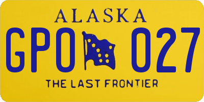 AK license plate GPO027