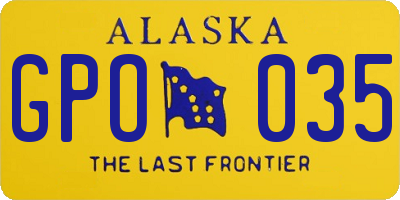 AK license plate GPO035