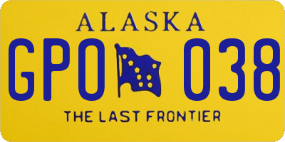 AK license plate GPO038