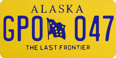 AK license plate GPO047