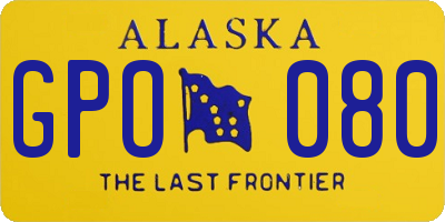 AK license plate GPO080