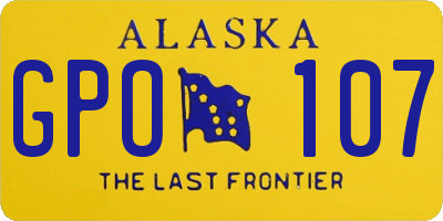 AK license plate GPO107