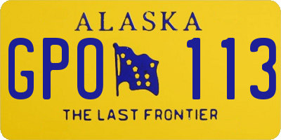 AK license plate GPO113