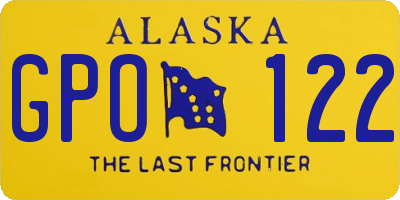 AK license plate GPO122