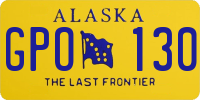 AK license plate GPO130