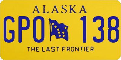 AK license plate GPO138