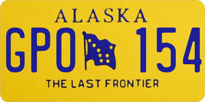 AK license plate GPO154