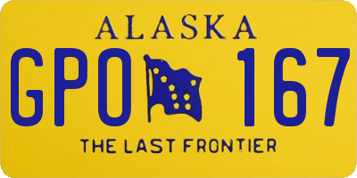 AK license plate GPO167