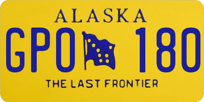 AK license plate GPO180