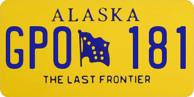 AK license plate GPO181