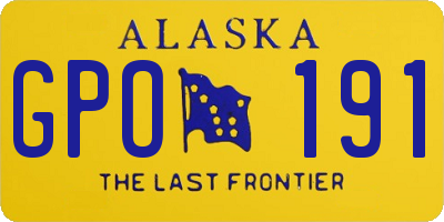 AK license plate GPO191