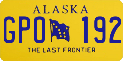 AK license plate GPO192