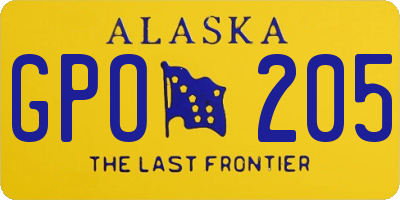AK license plate GPO205
