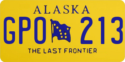 AK license plate GPO213