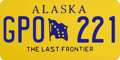AK license plate GPO221