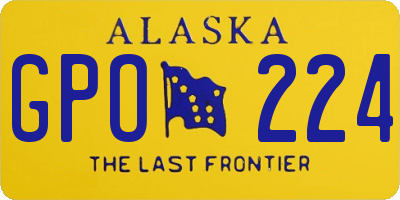 AK license plate GPO224