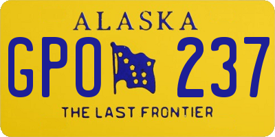 AK license plate GPO237
