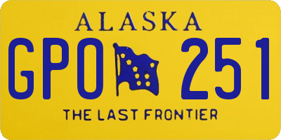 AK license plate GPO251