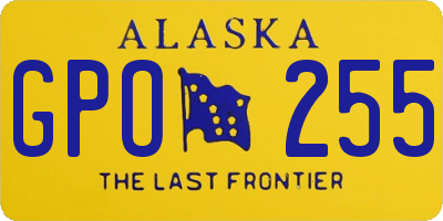AK license plate GPO255