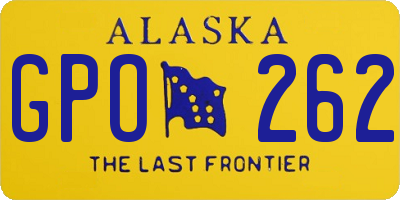 AK license plate GPO262