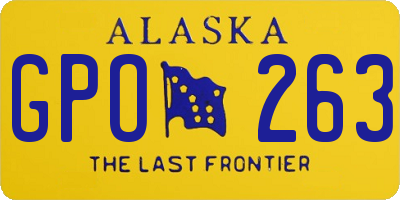 AK license plate GPO263