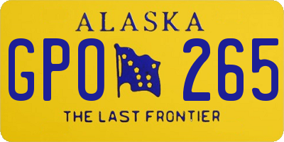 AK license plate GPO265