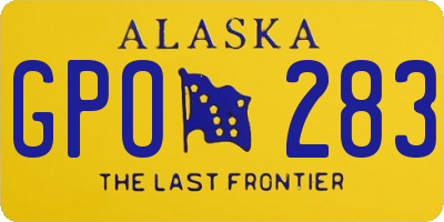 AK license plate GPO283