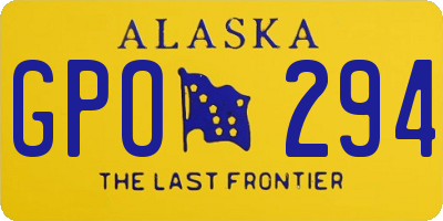 AK license plate GPO294