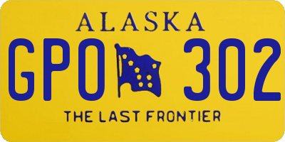 AK license plate GPO302