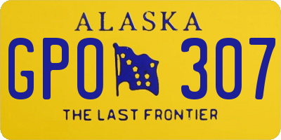 AK license plate GPO307