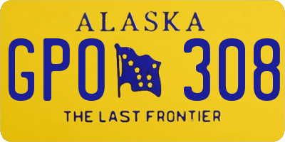 AK license plate GPO308