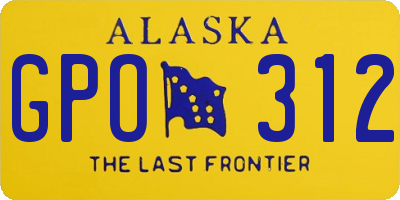 AK license plate GPO312