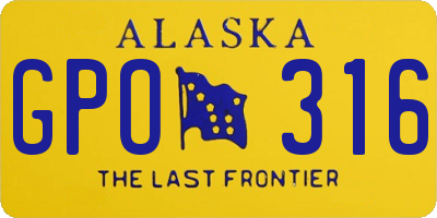 AK license plate GPO316