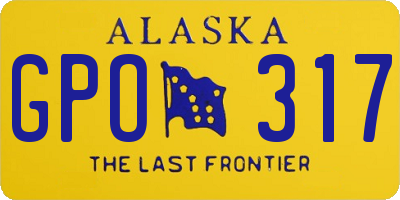 AK license plate GPO317